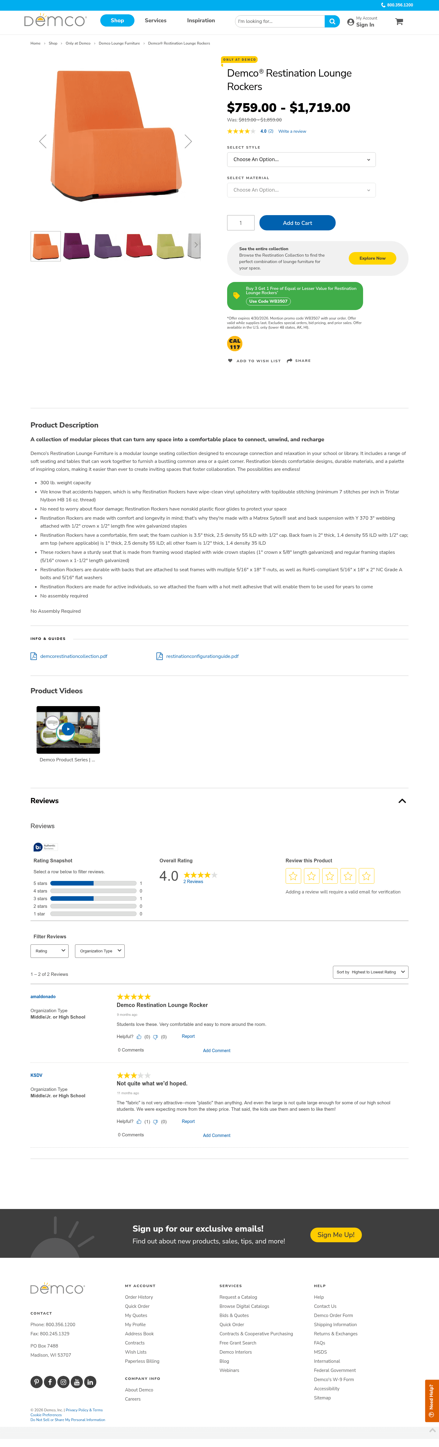 Demco, Inc.  landing page