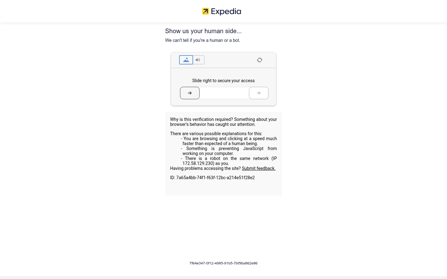 Expedia landing page