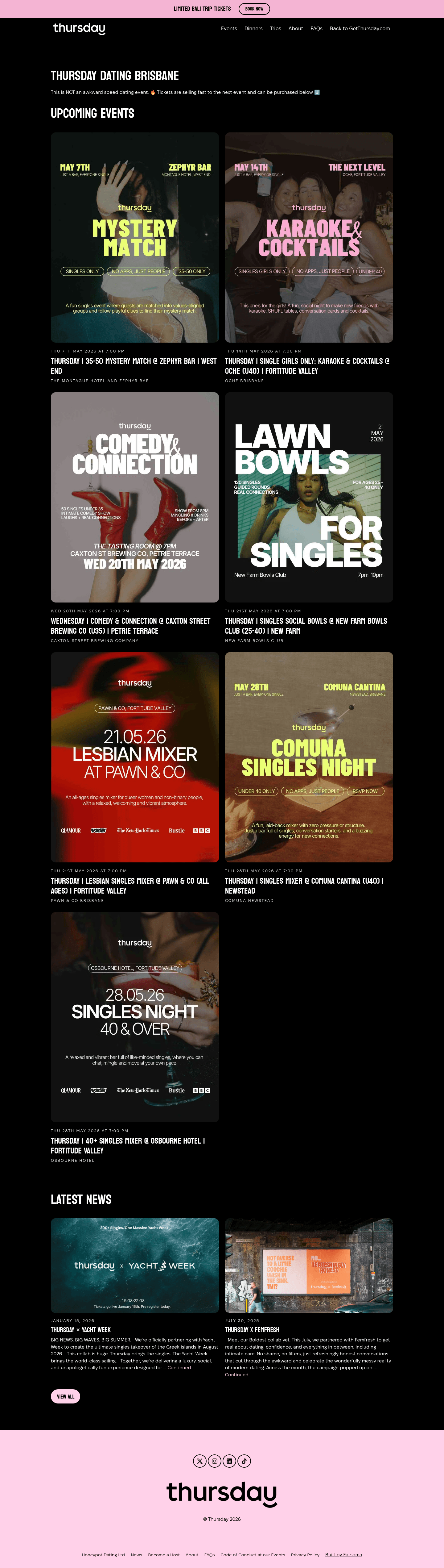 Thursday landing page