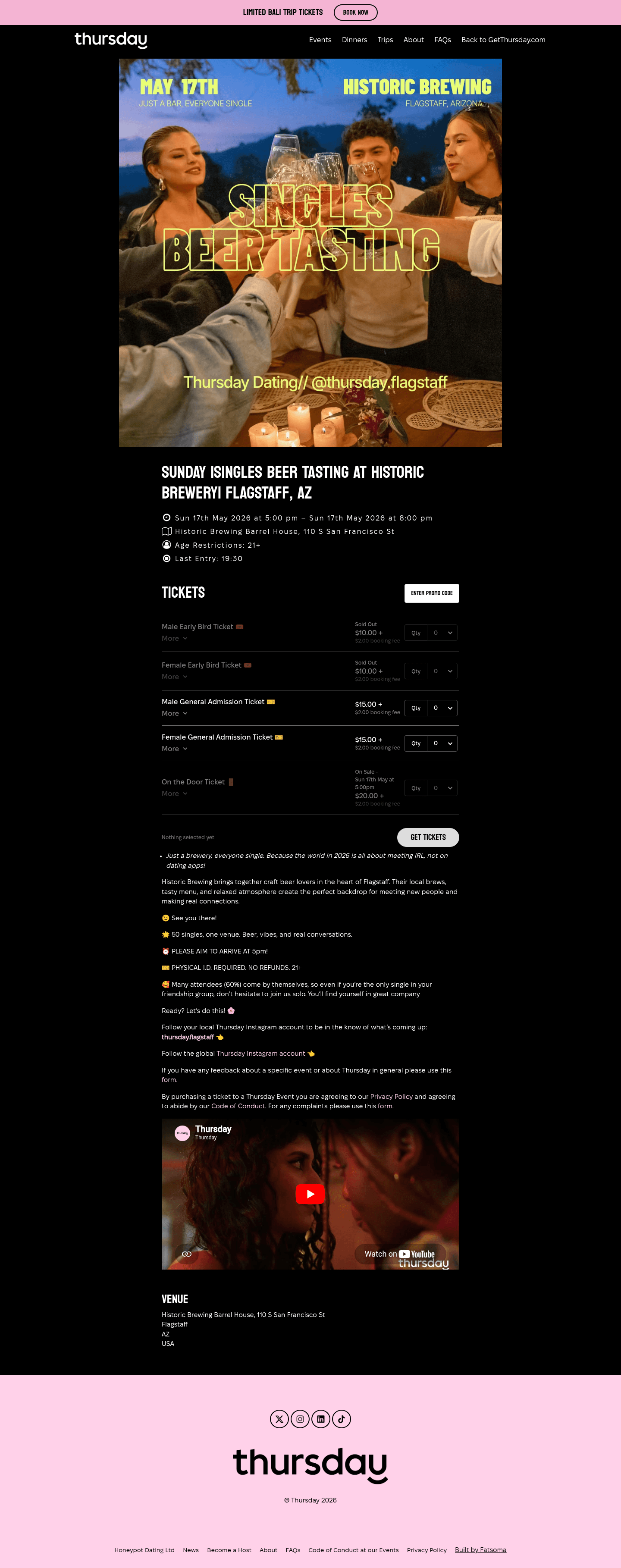 Thursday landing page