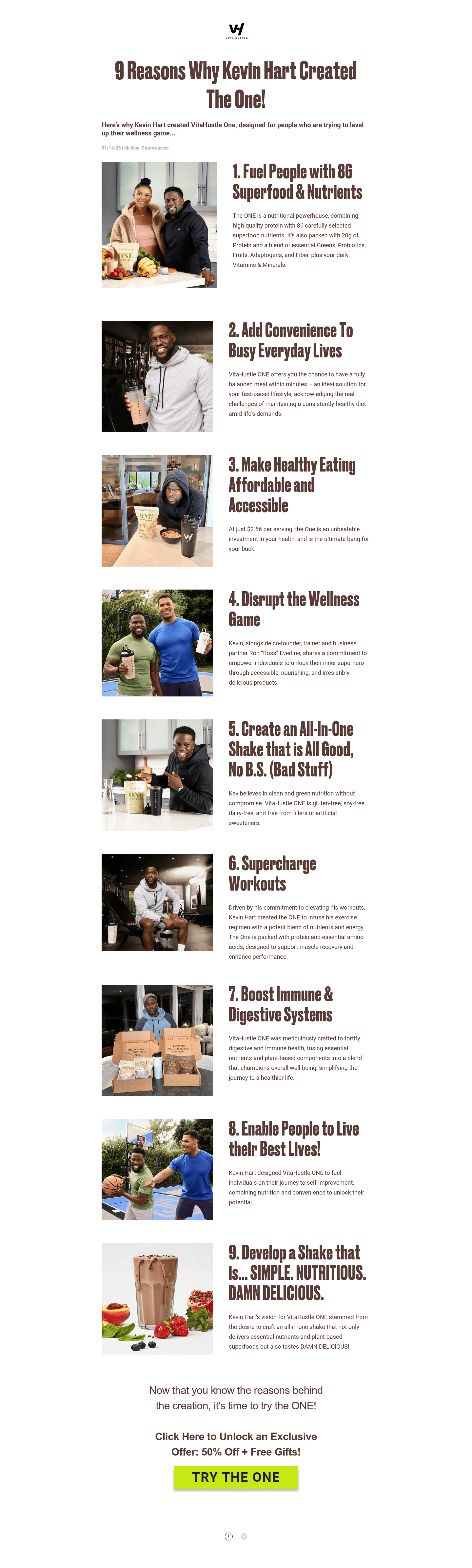 VITAHUSTLE landing page