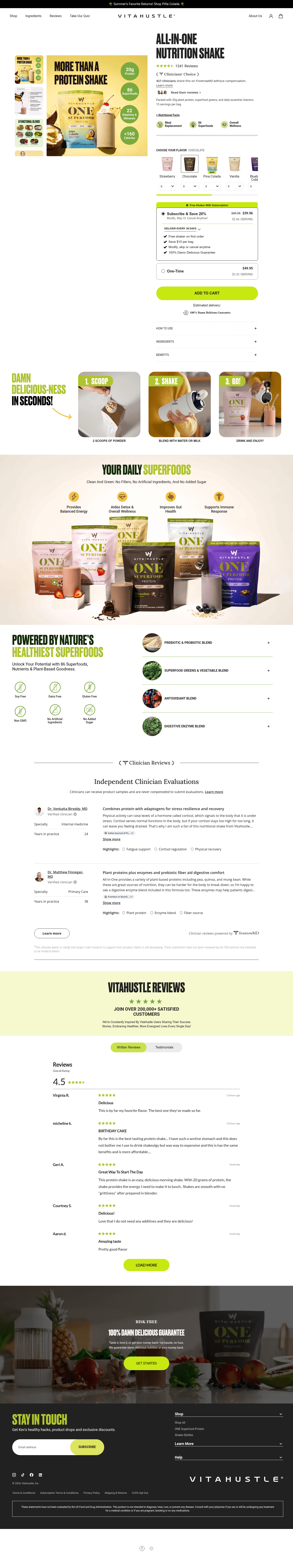 VITAHUSTLE landing page