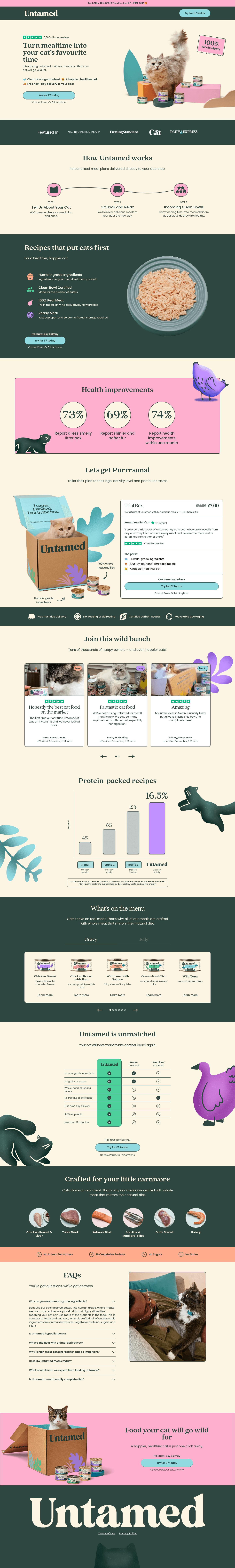 Untamed  landing page