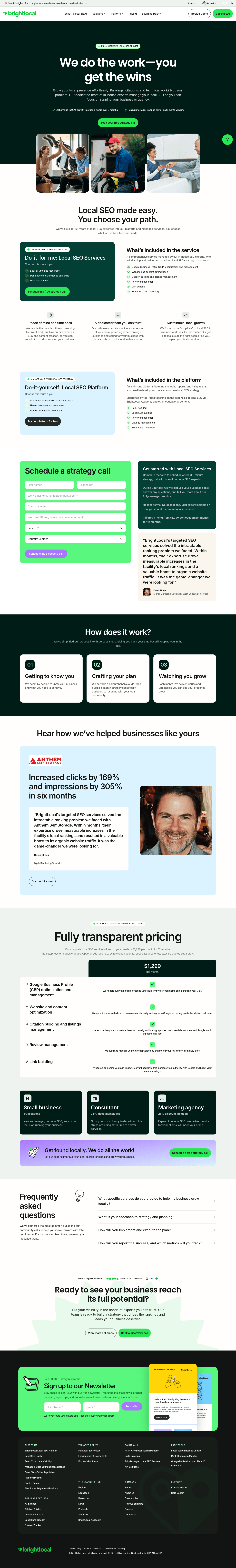 BrightLocal landing page