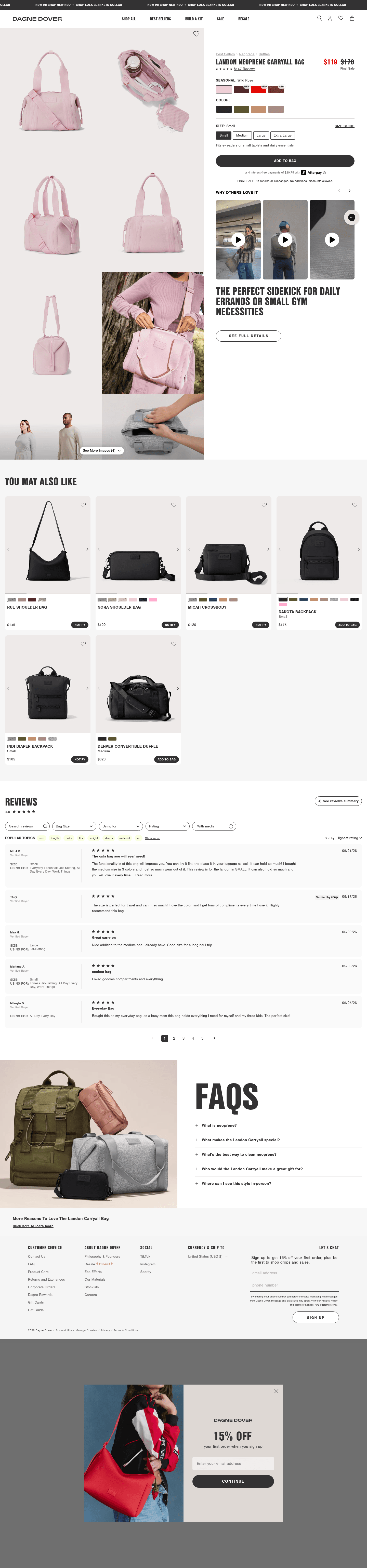 Dagne Dover landing page