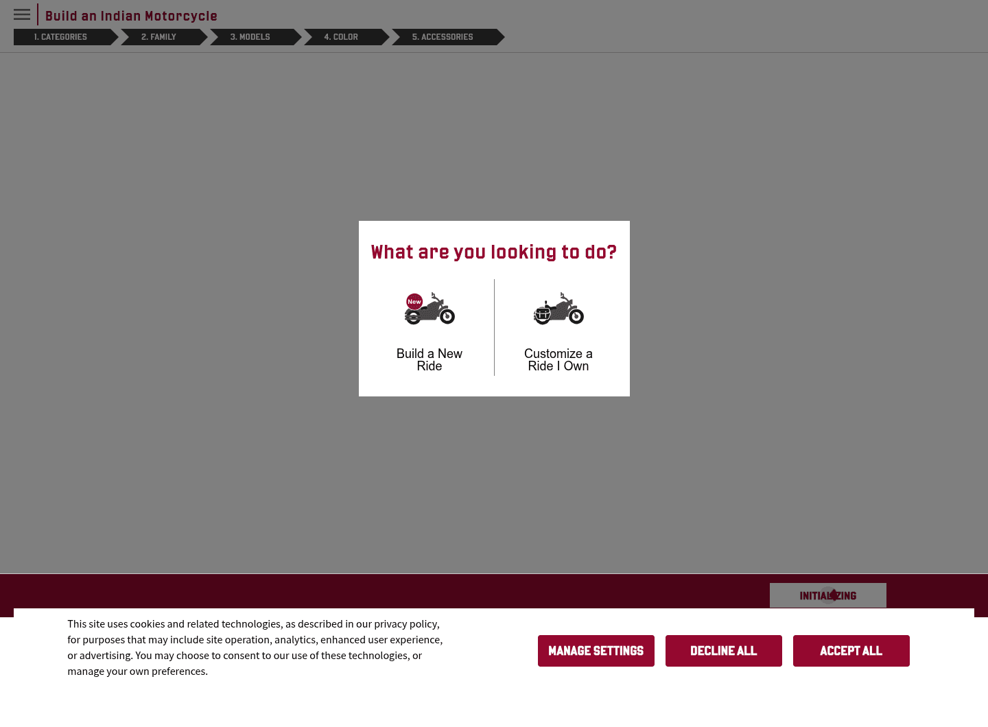 Indian Motorcycle Company landing page