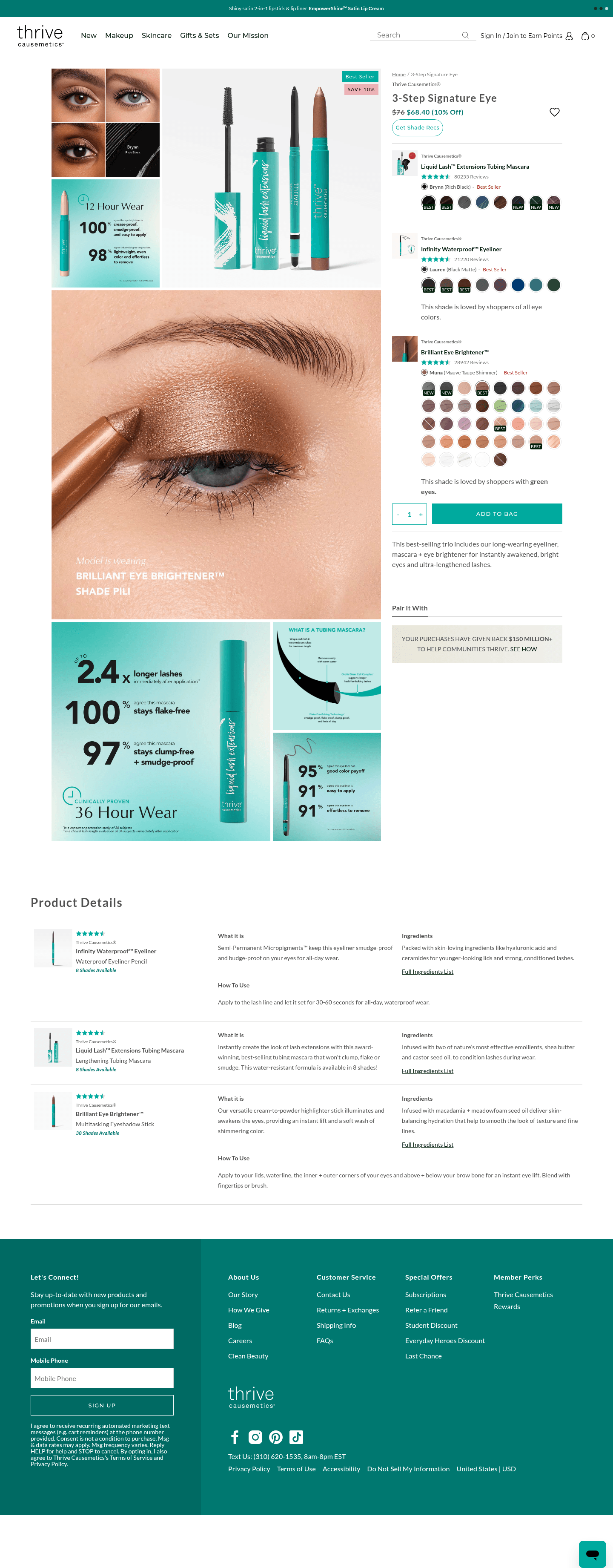 Thrive Causemetics landing page
