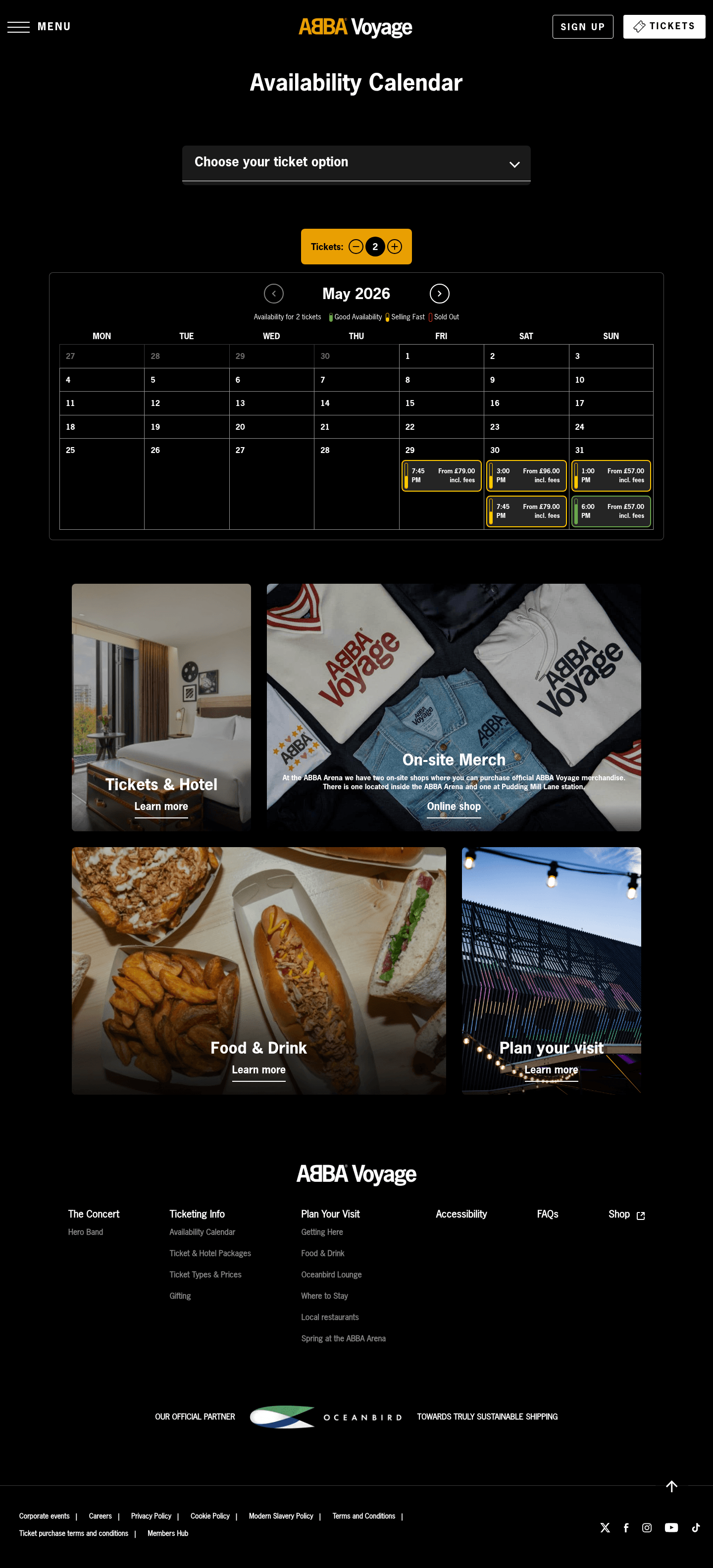 ABBA Voyage landing page