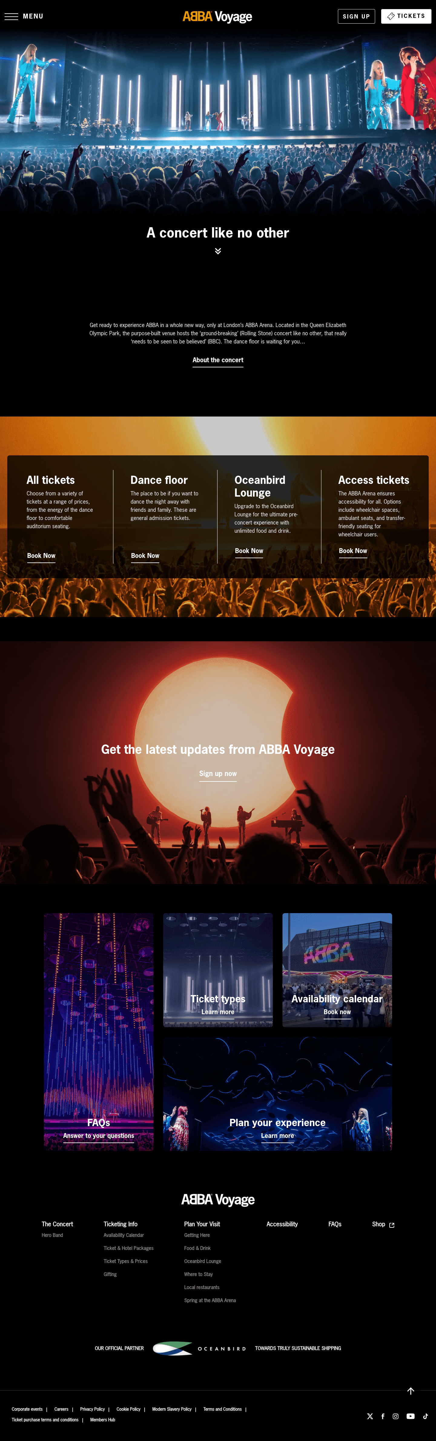 ABBA Voyage landing page