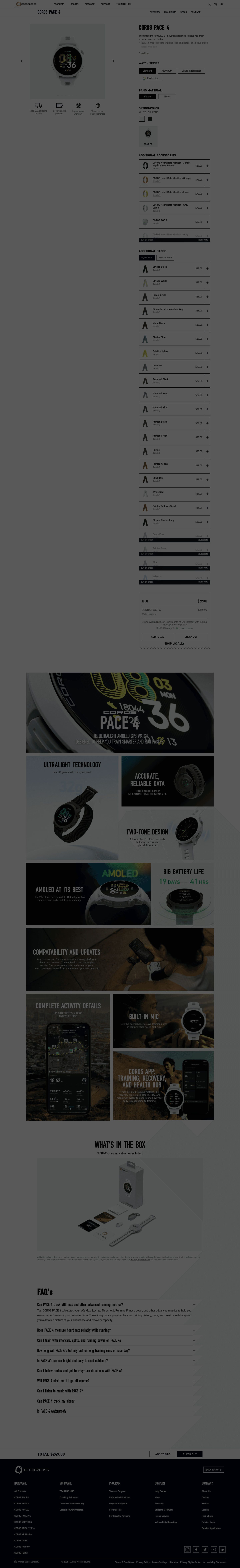 COROS landing page