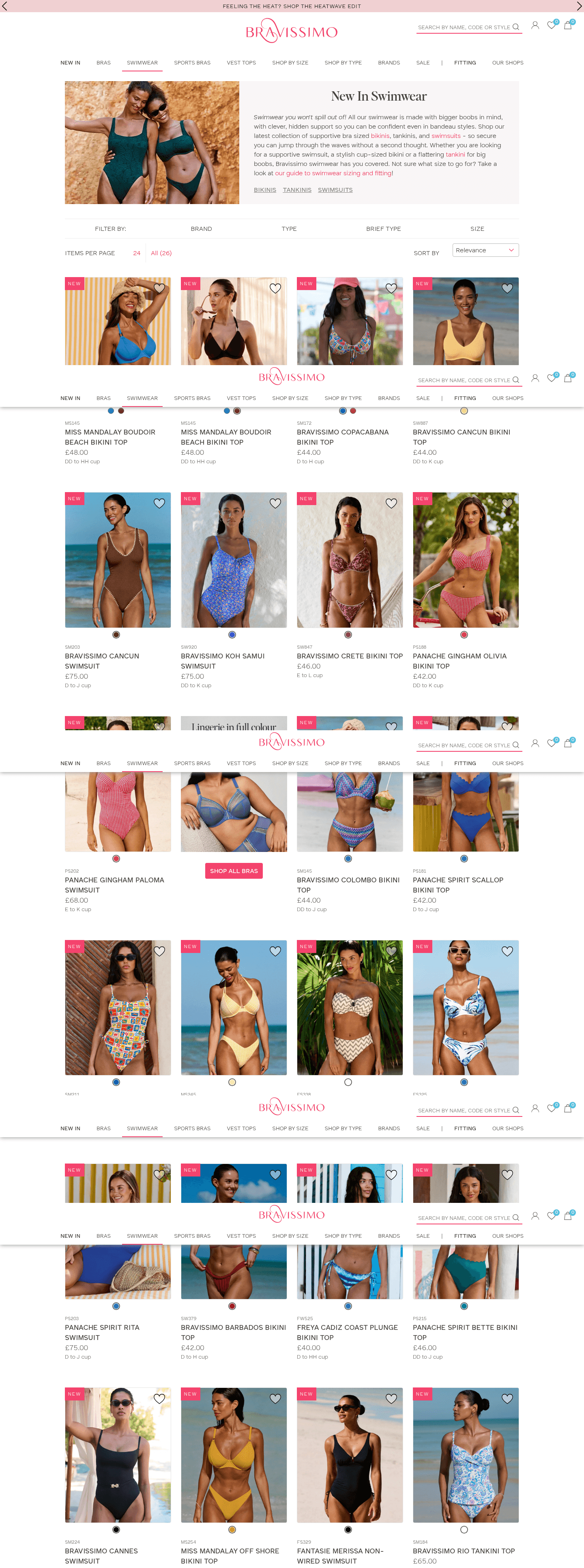 Bravissimo landing page