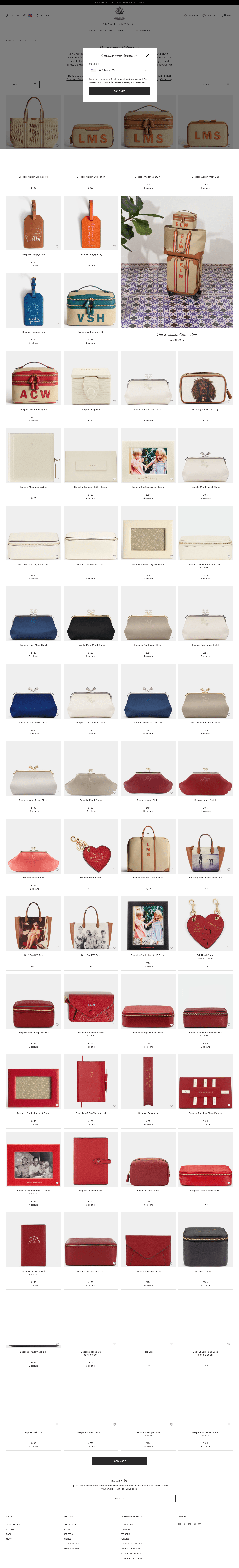 Anya Hindmarch landing page