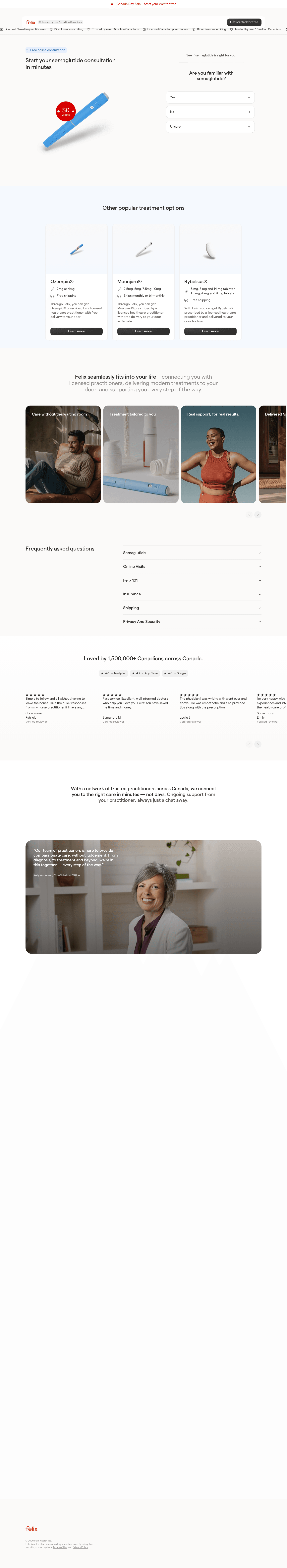 Felix landing page