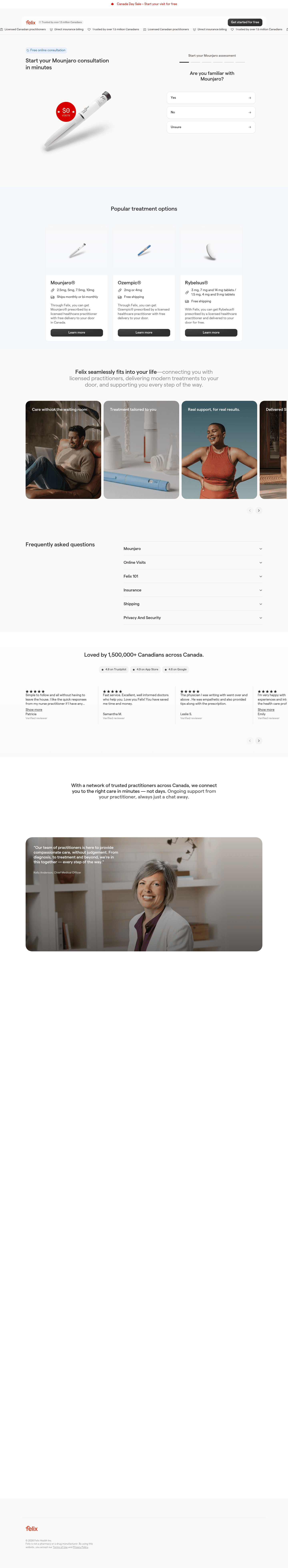Felix landing page