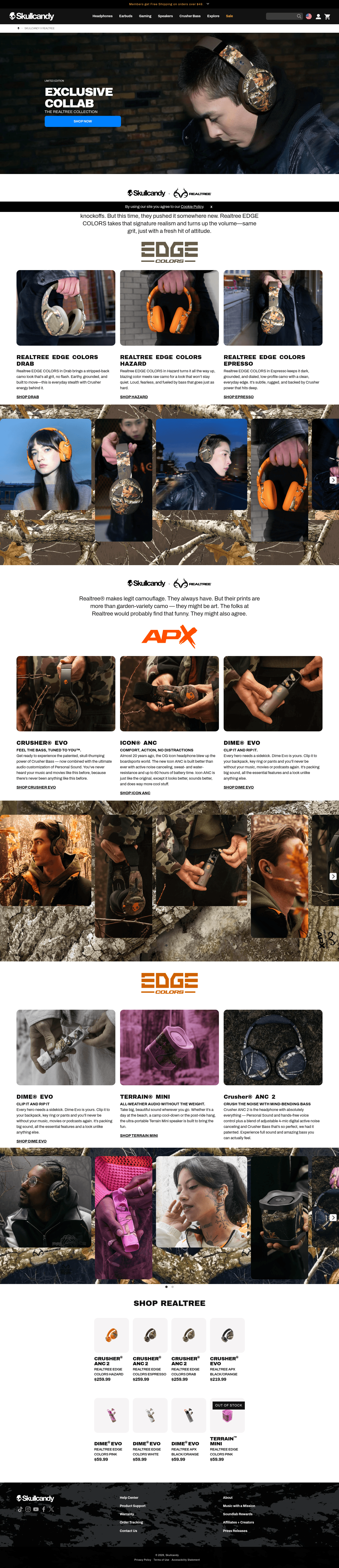 Skullcandy landing page