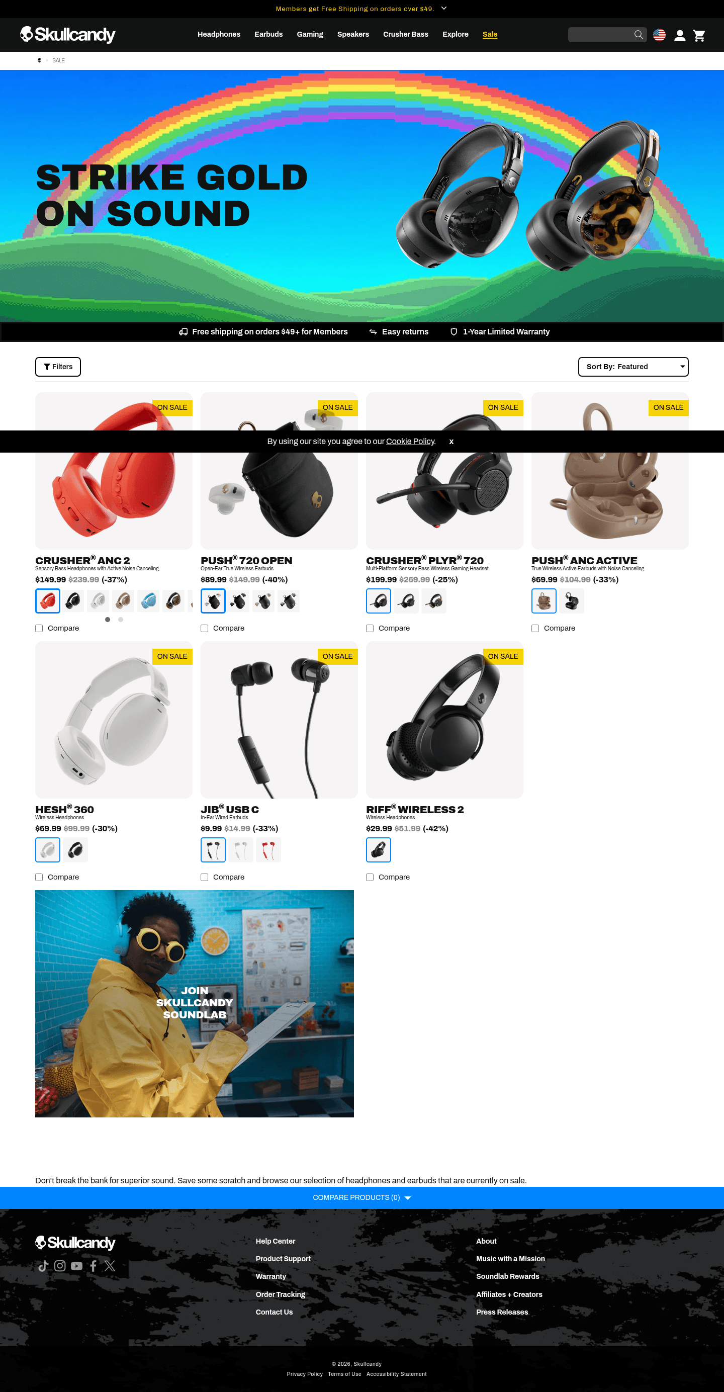 Skullcandy landing page