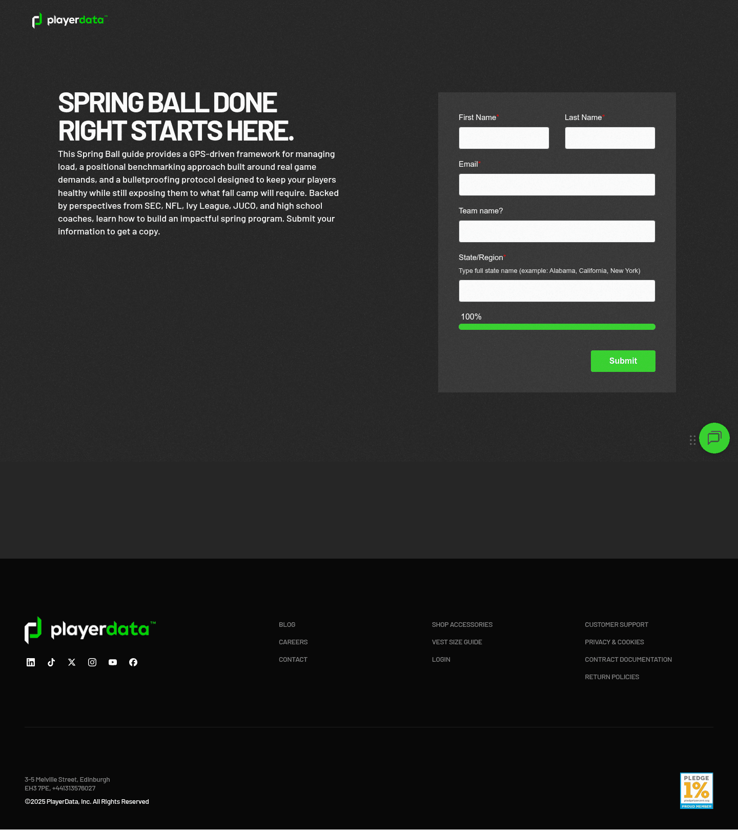 PlayerData landing page