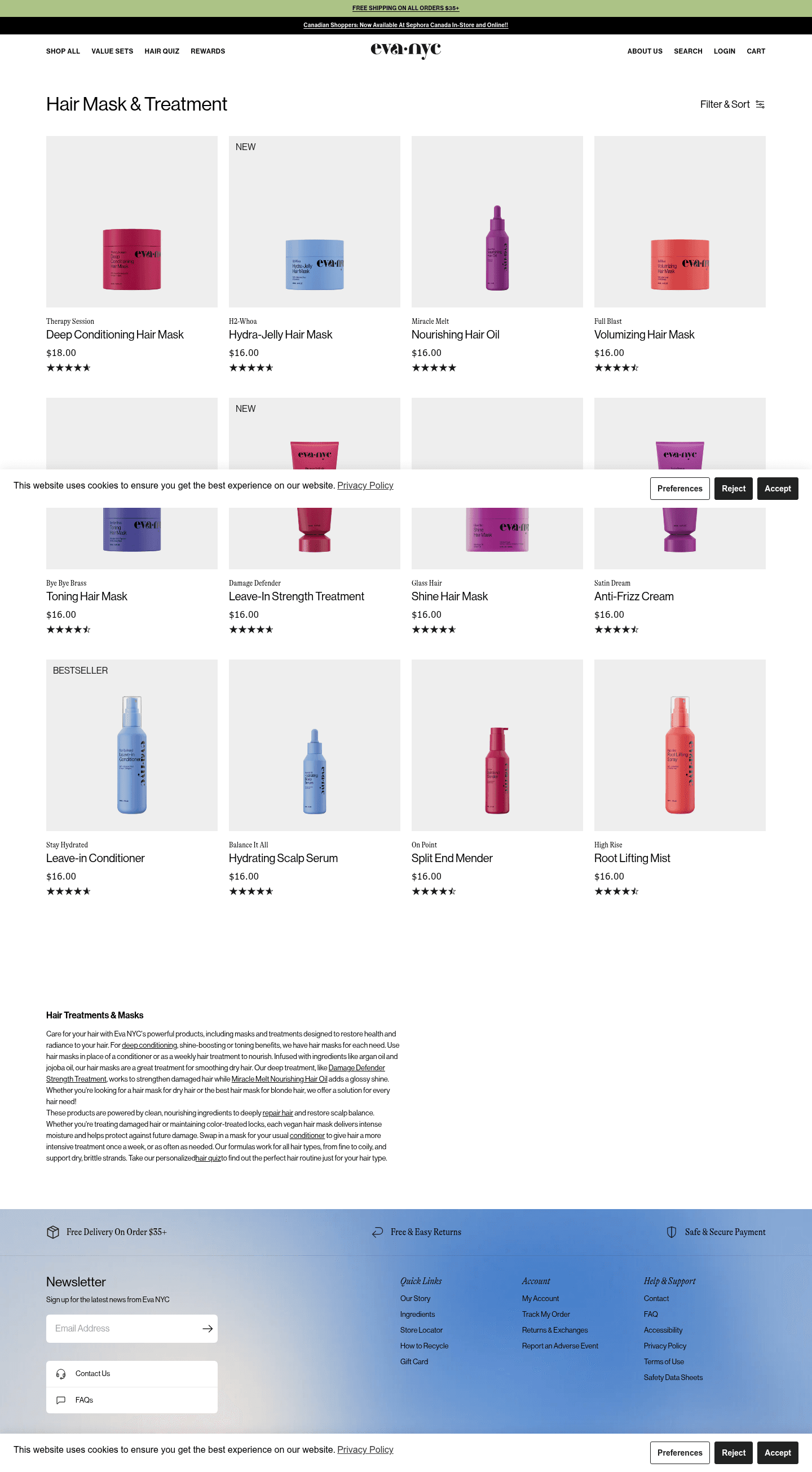 Eva NYC landing page