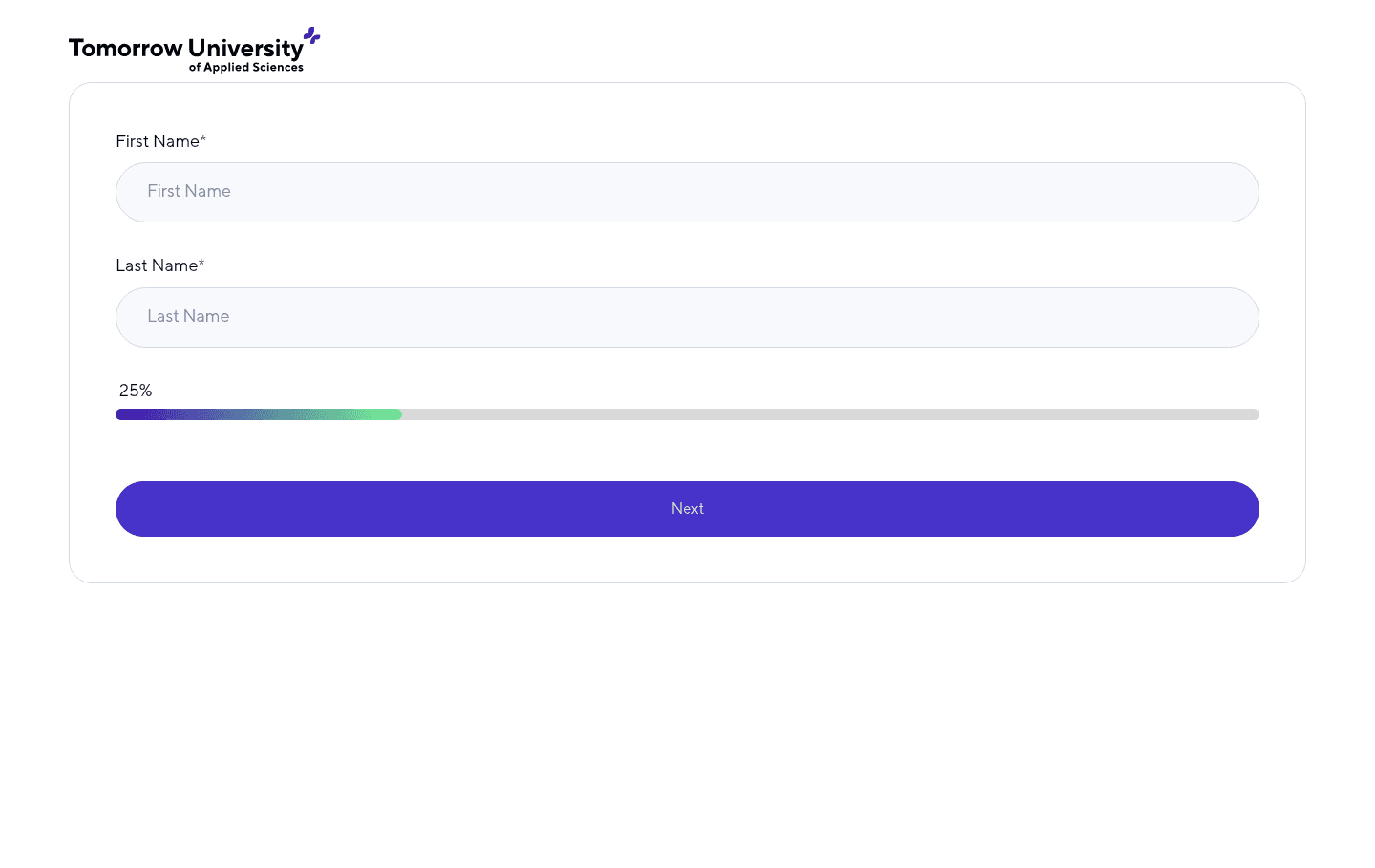 Tomorrow University of Applied Sciences landing page
