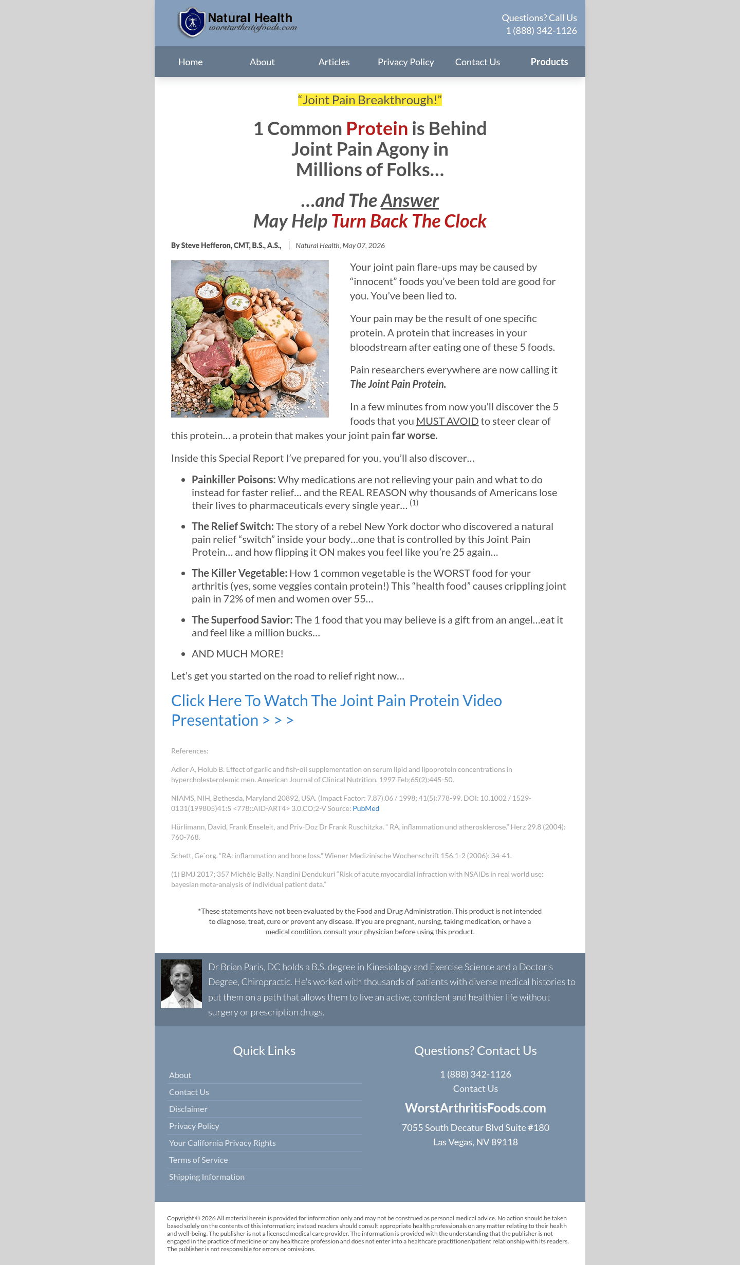 Healthy Back Institute landing page