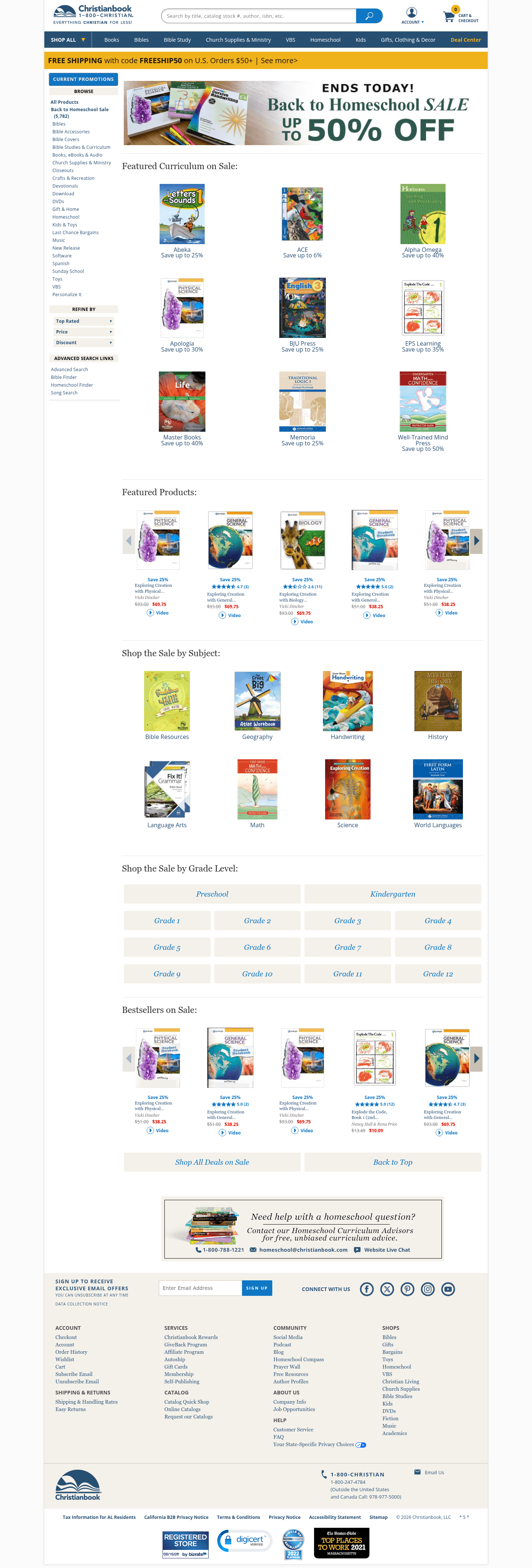 CHRISTIANBOOK LLC landing page