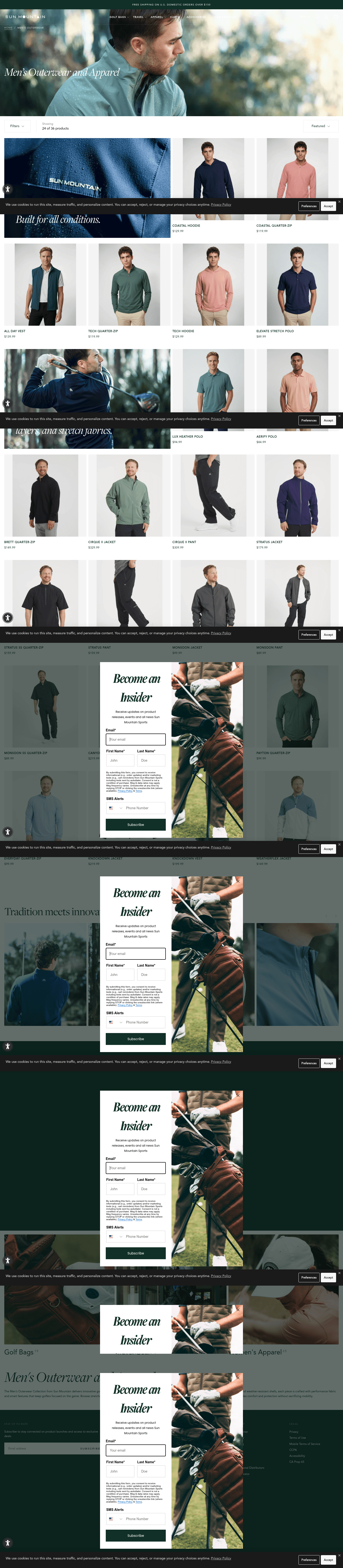 Sun Mountain Sports landing page