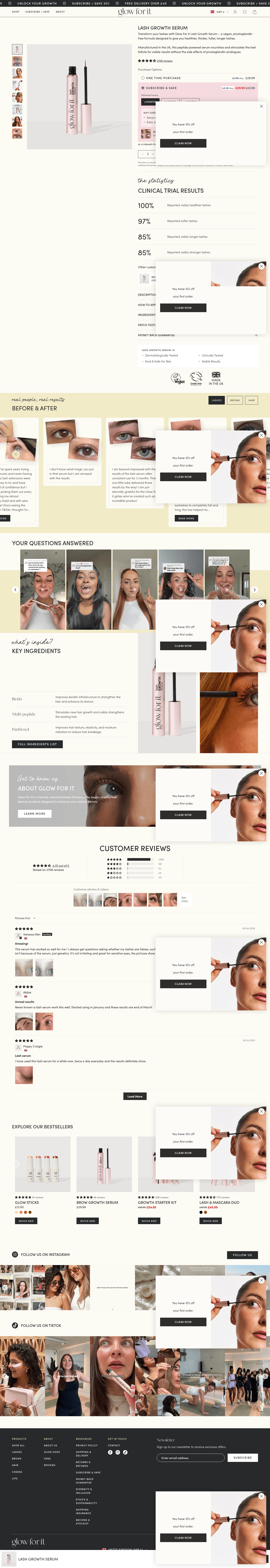 Glow For It landing page