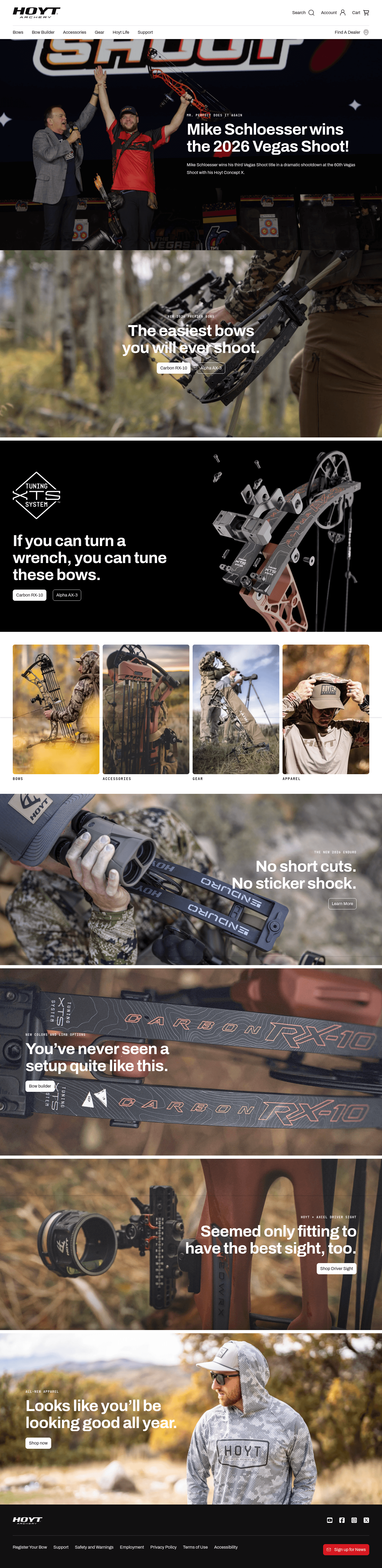 Hoyt Archery Inc landing page