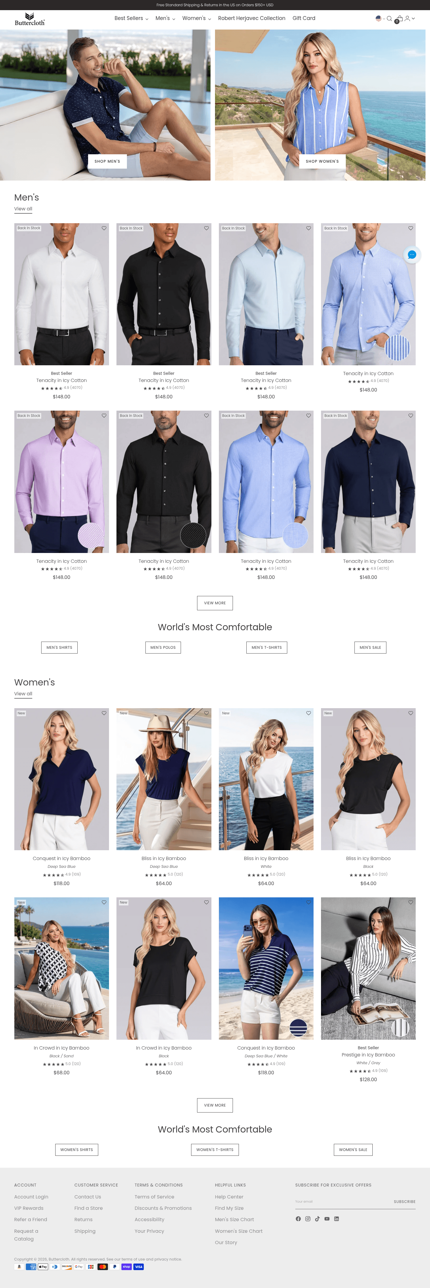 Buttercloth landing page