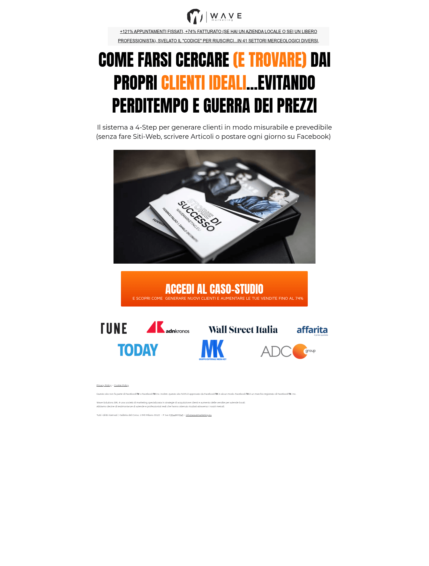 Wave Marketing landing page