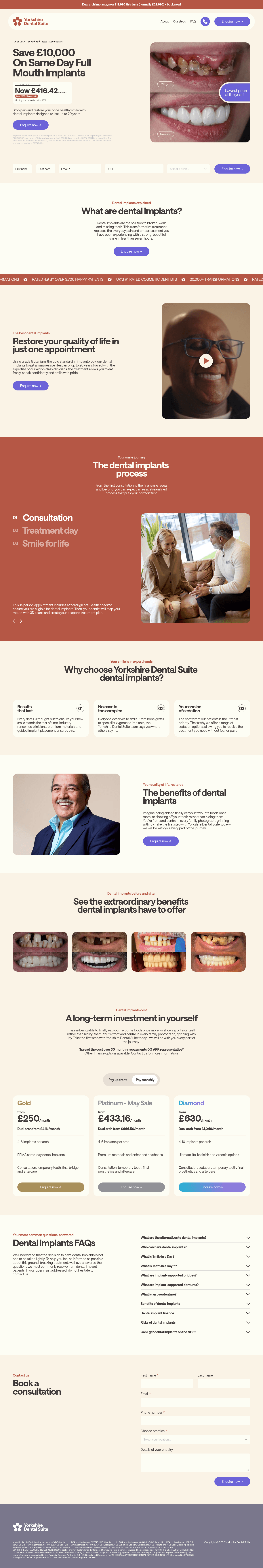 Yorkshire Dental Suite landing page