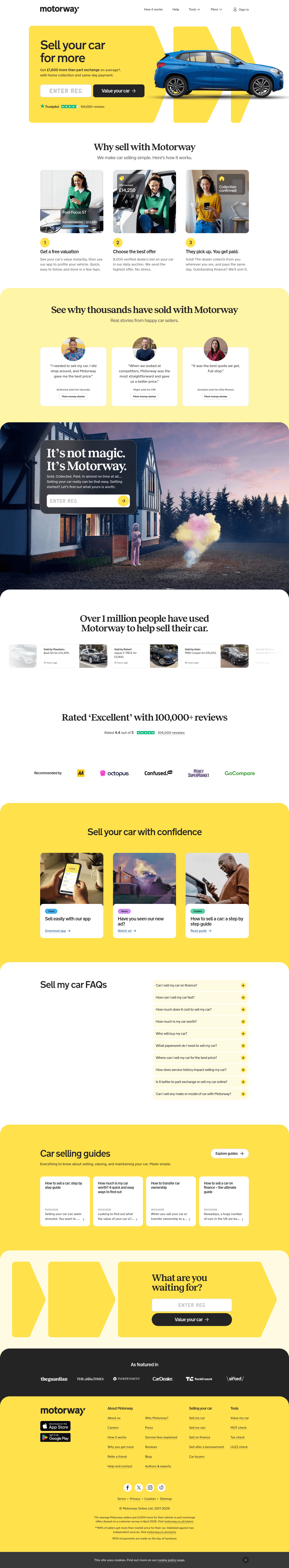Motorway landing page