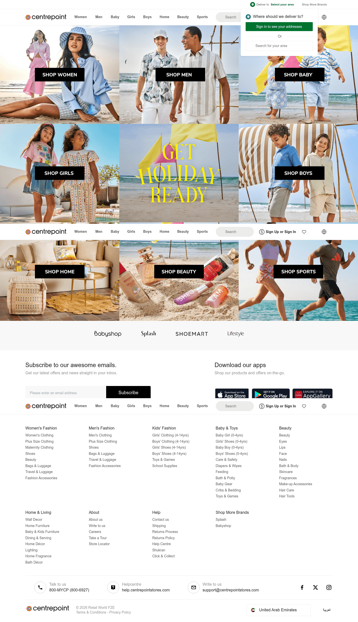 Centrepoint landing page