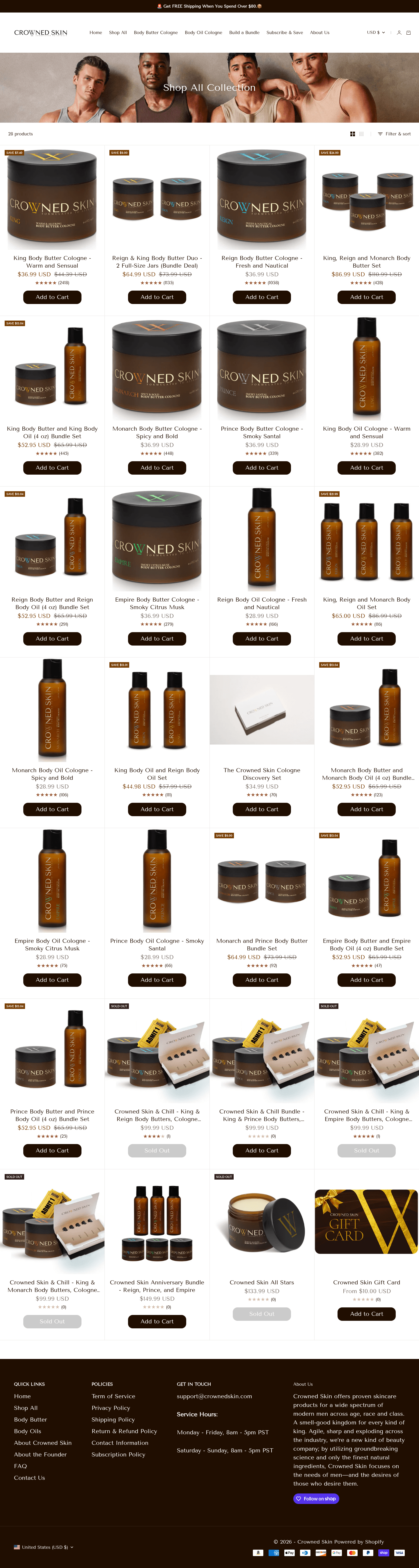 Crowned Skin landing page
