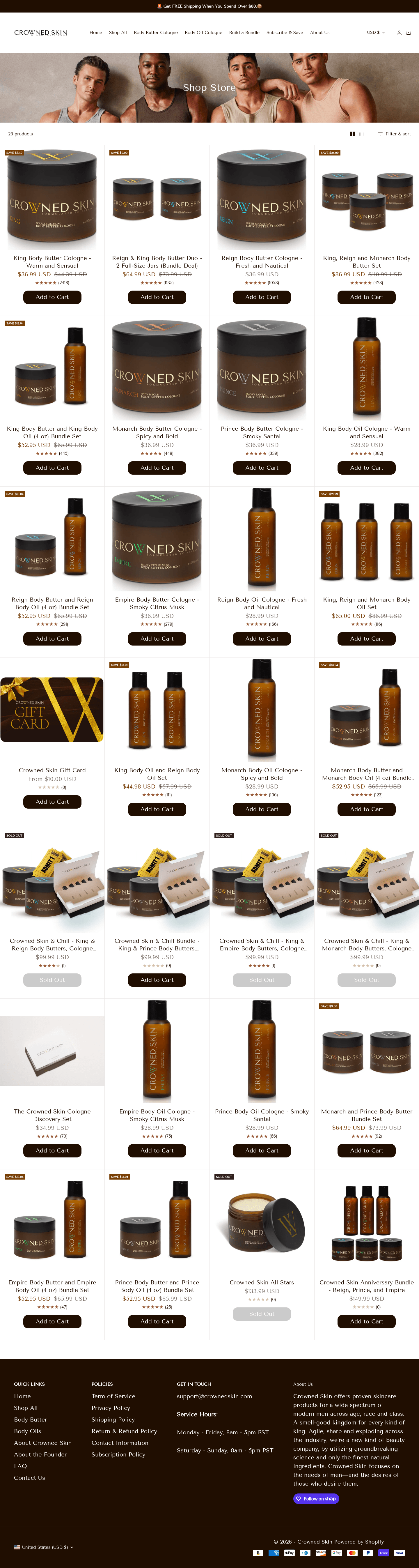 Crowned Skin landing page