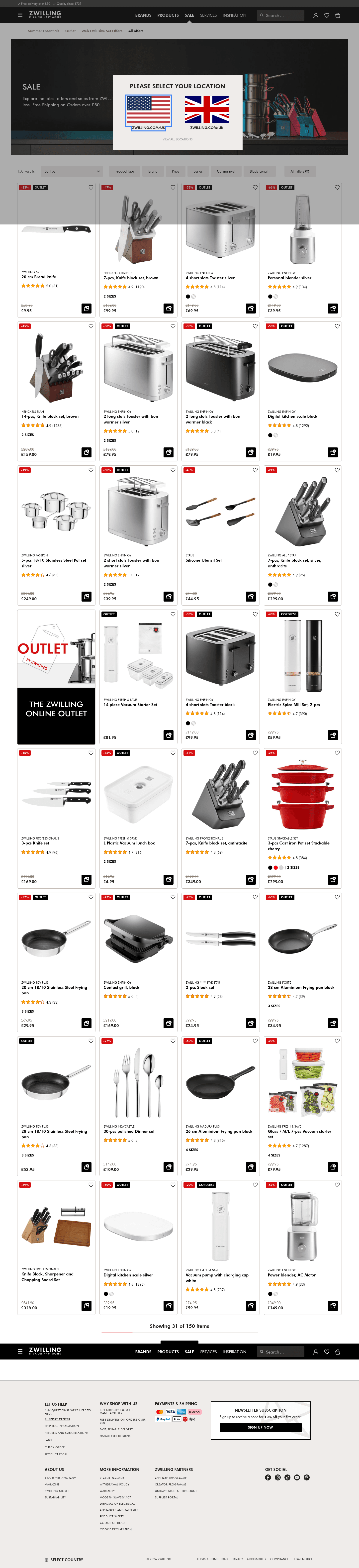 Zwilling J.A. Henckels landing page
