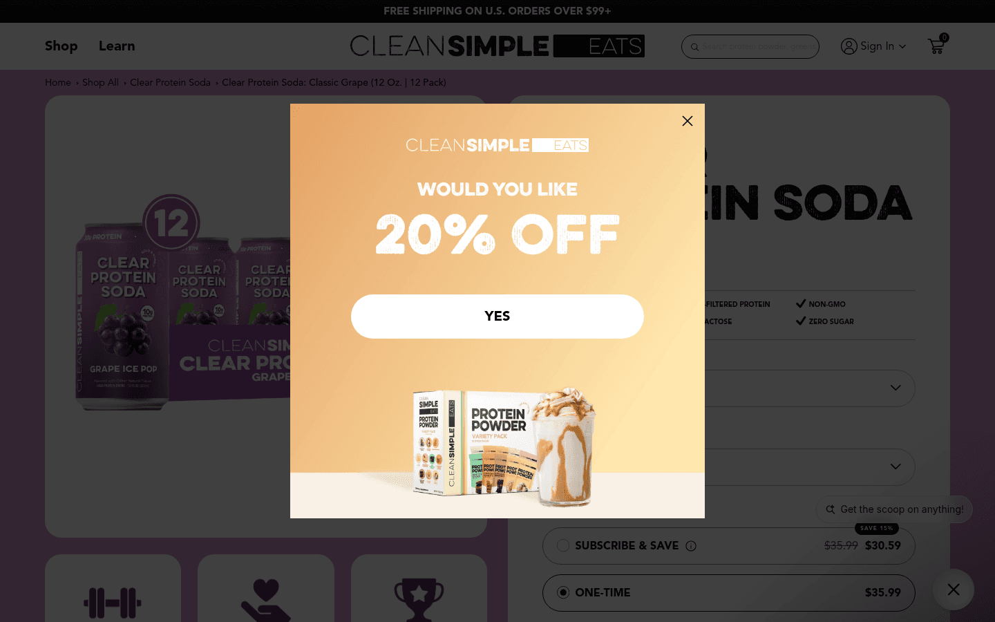 Clean Simple Eats landing page