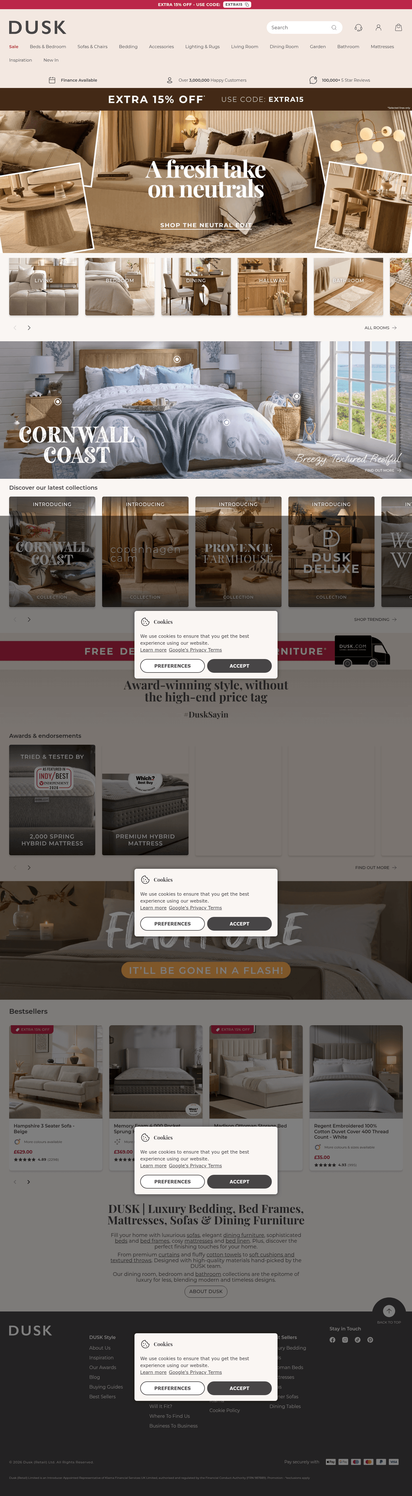 DUSK.com landing page