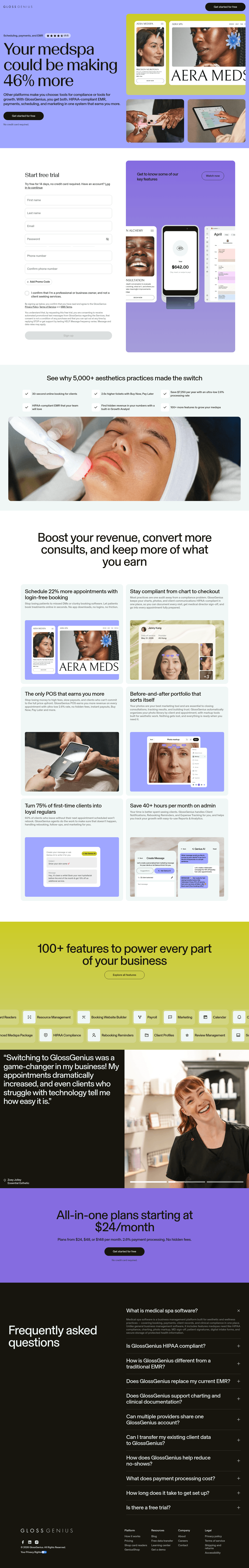 Genius AI landing page