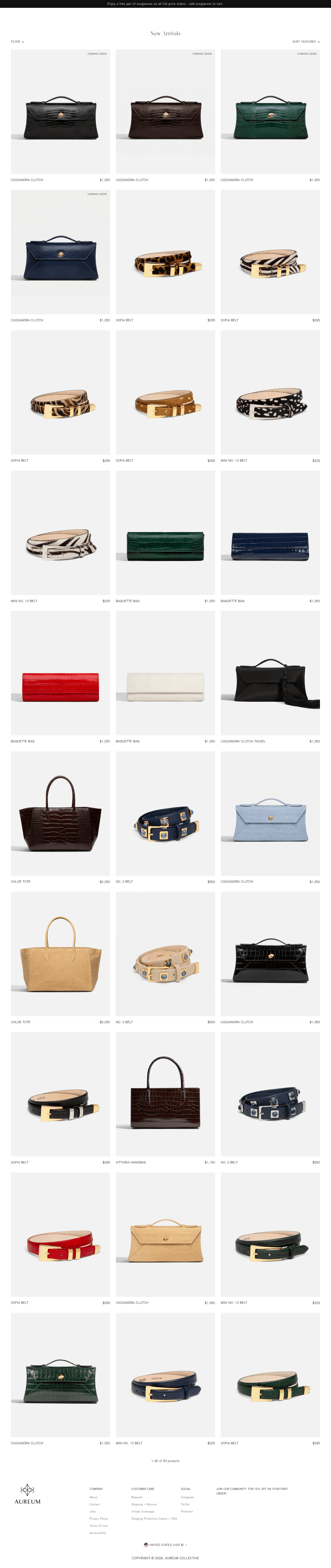 Aureum landing page