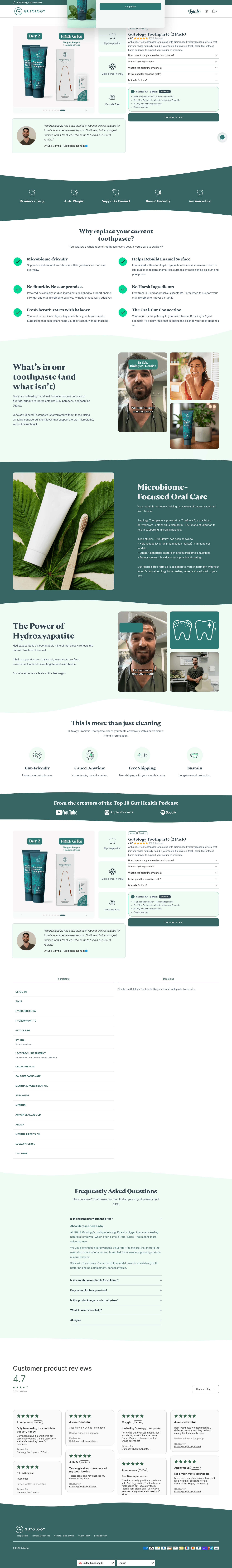 Gutology landing page
