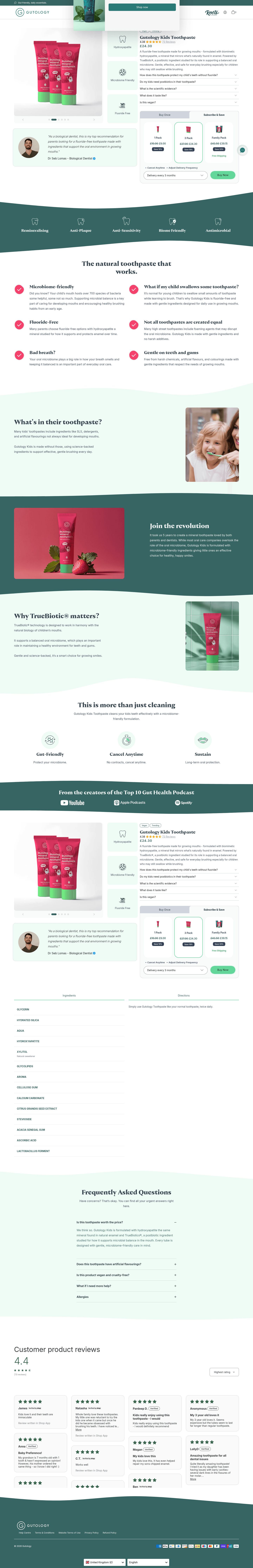 Gutology landing page