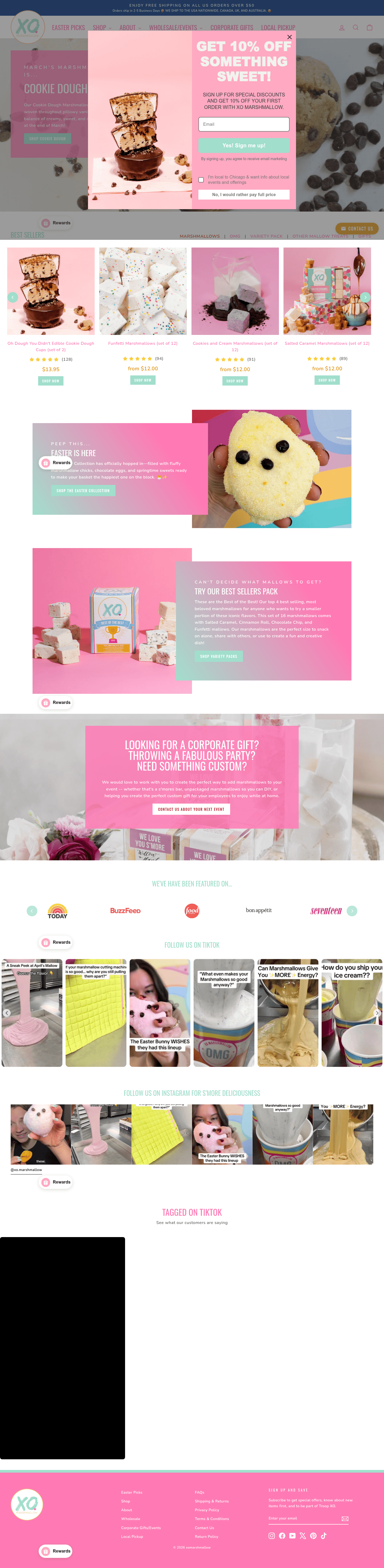 XO Marshmallow landing page