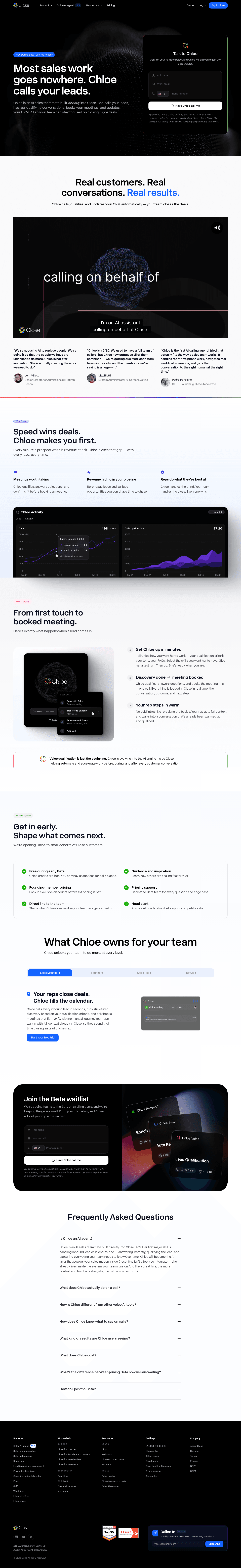 Close landing page