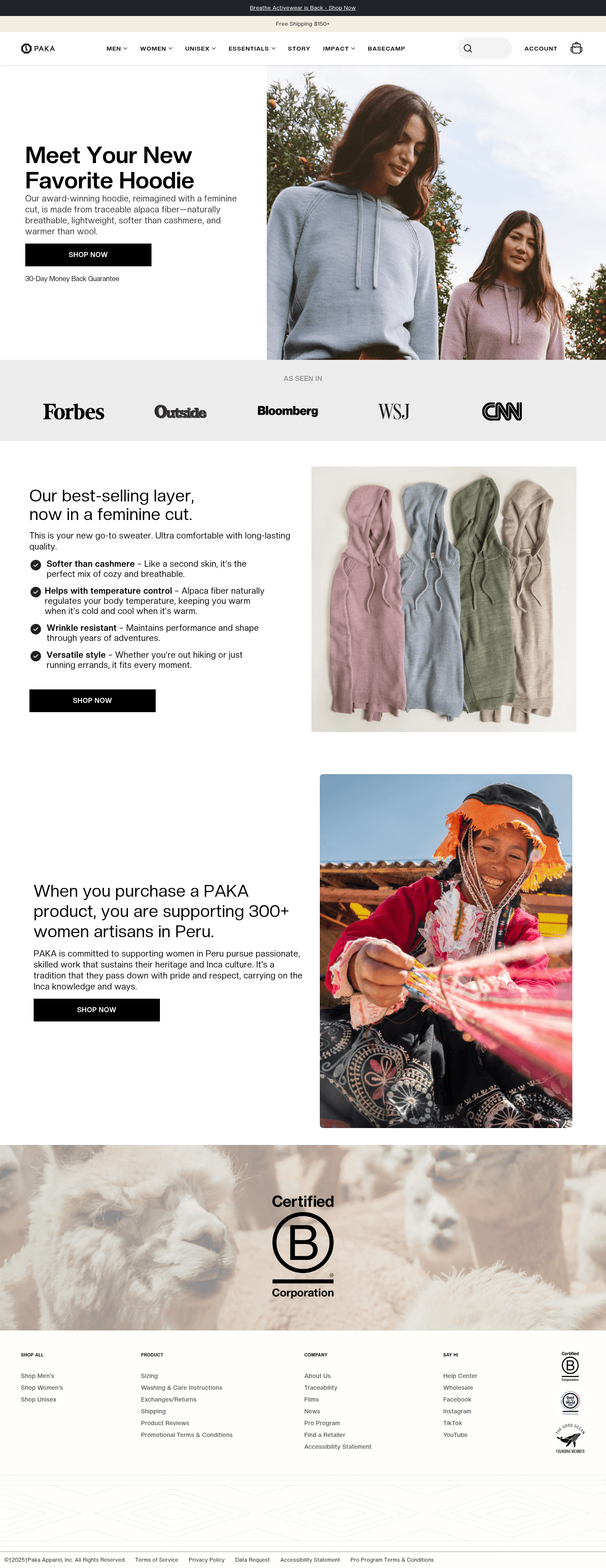Paka Apparel landing page