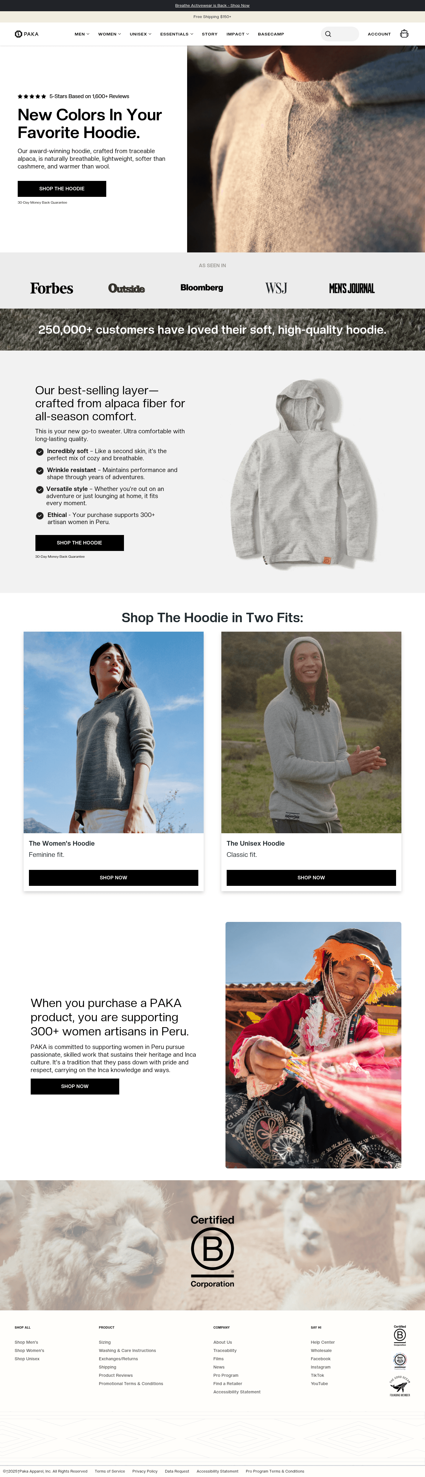 Paka Apparel landing page