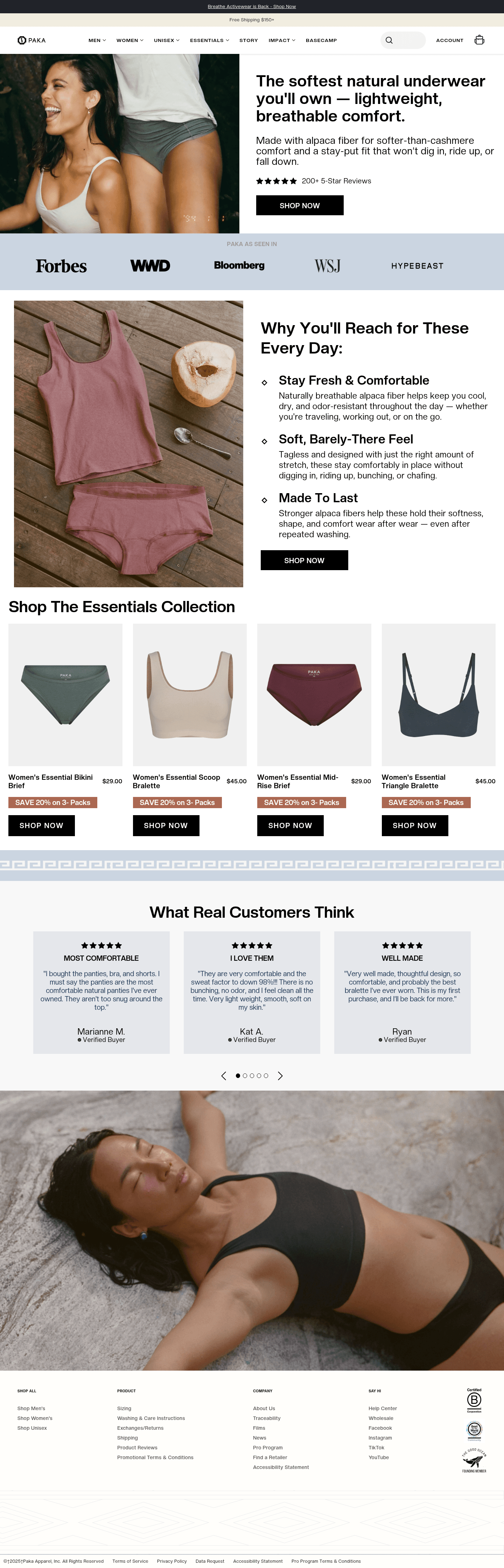 Paka Apparel landing page