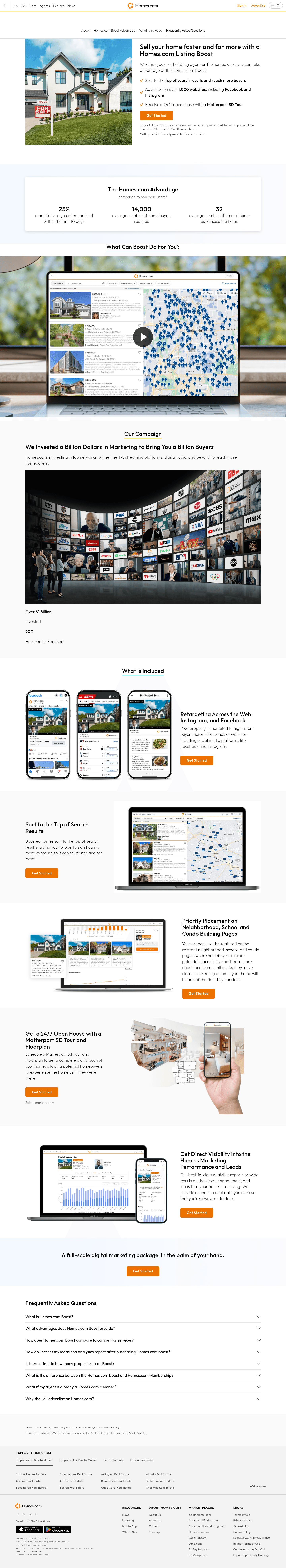 Homes.com landing page