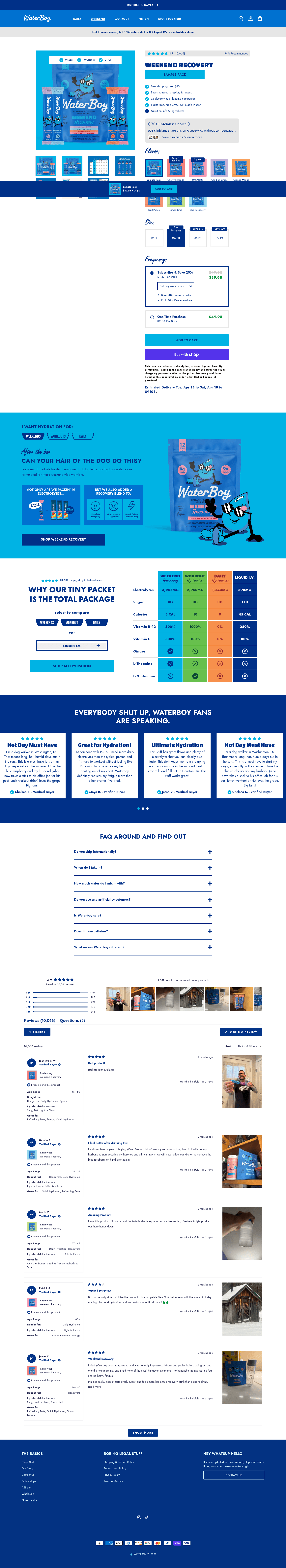 WaterBoy landing page