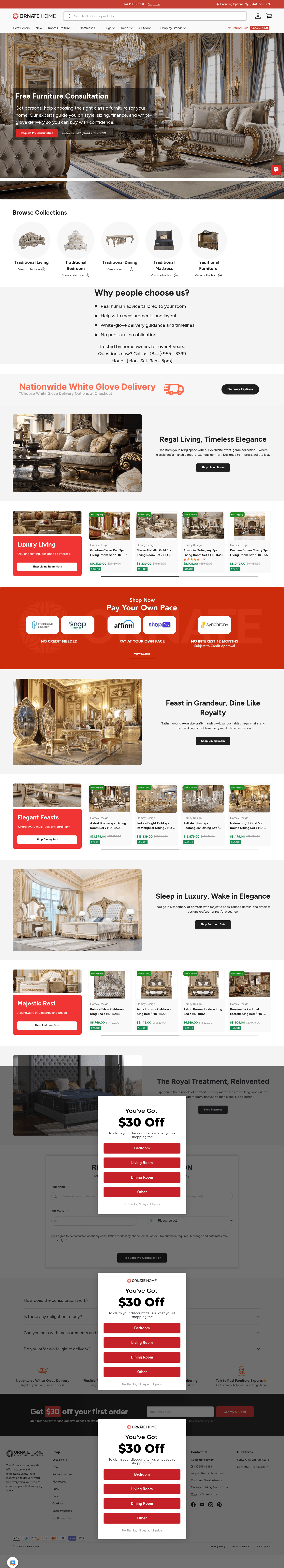 Ornate Home landing page